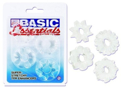 Basic Essentials Set of 4 Rings Clear